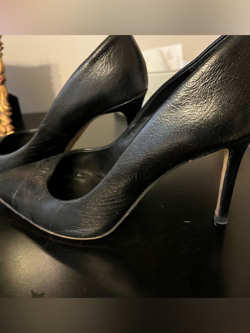 Vince Camuto Classic Black Pointed Leather Pumps - Elegant Everyday Heels